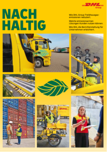 Cover des Nachhaltigkeitsfahrplanes von DHL