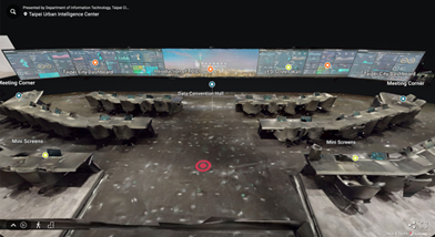 Screenshot aus der virtuellen Tour durch das »Taipeh Urban Intelligence Center«.